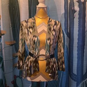 Chico's Elegant Knit Cardigan in Earth Tones